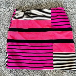 Loft Striped Pattern Colorful Cotton Mini Skirt In Size 6P
